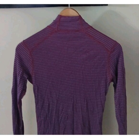 Ibex Woolies 150 Quarter Zip 100% Merino Wool Base Layer Top Size Medium Stripe - Picture 8 of 9